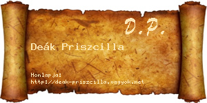 Deák Priszcilla névjegykártya